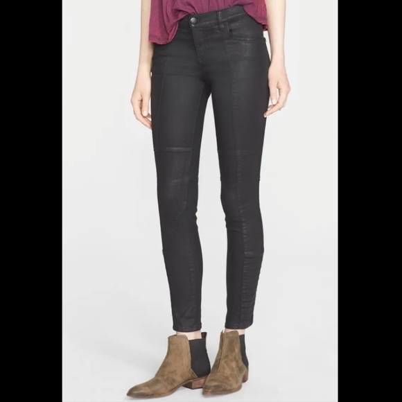 Free People 'Jillian' Coated Low Rise Skinny Jean - Picture 2 of 16
